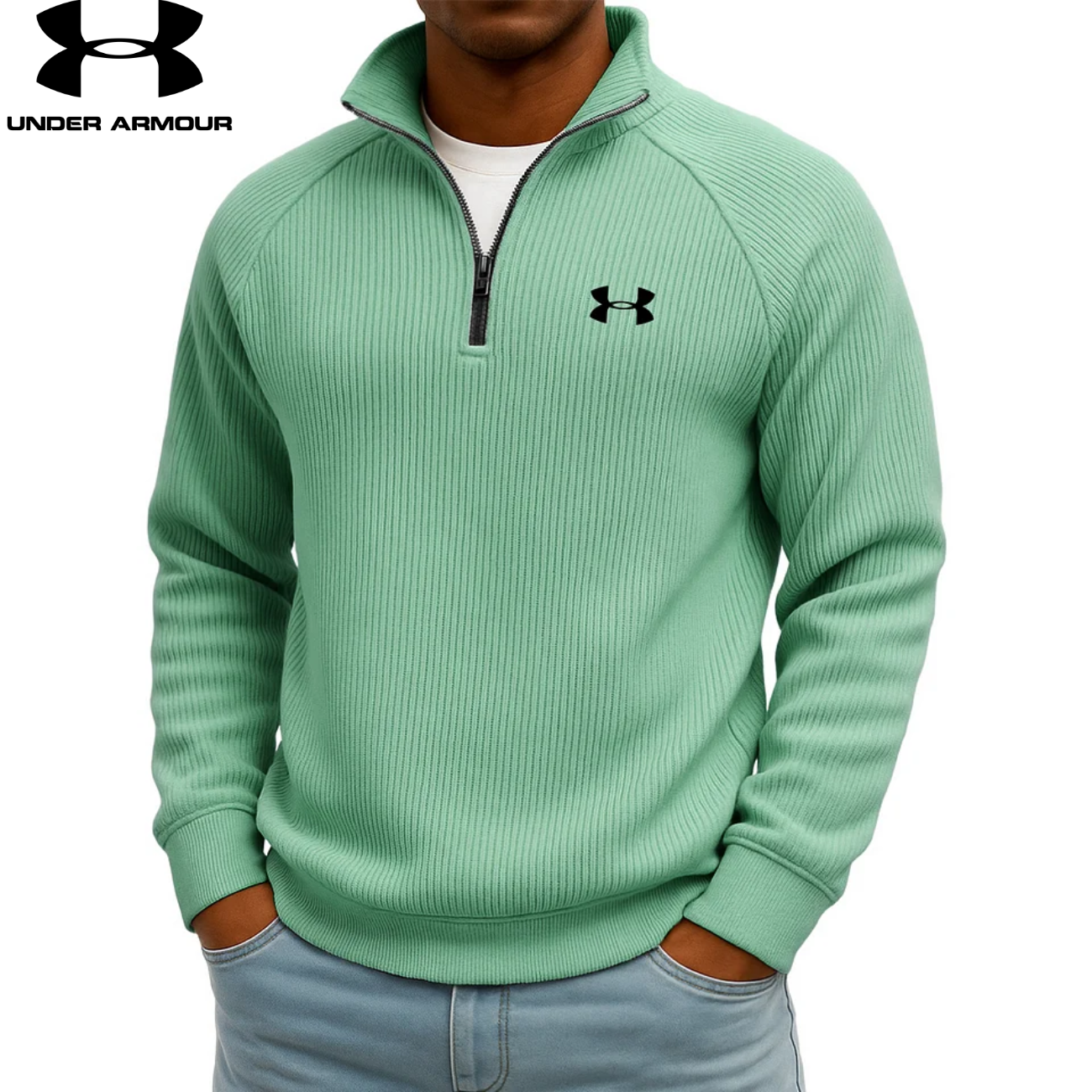 UA™ Ribbed Performance Quarter-Zip Sweatshirt