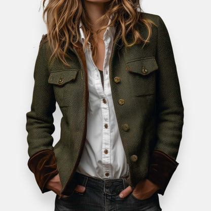 Geraldine – Tweed Jacket with Velvet Details