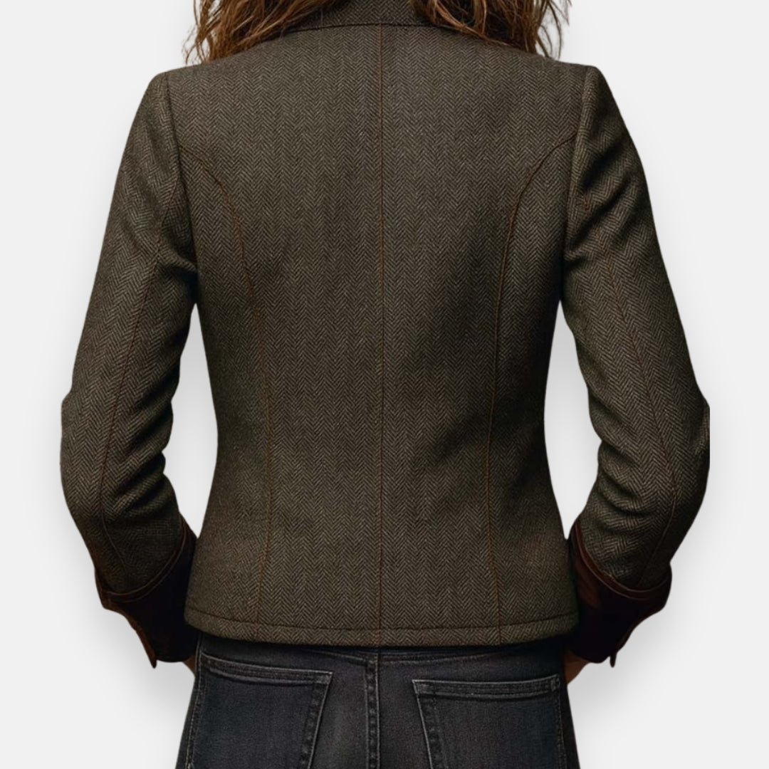 Geraldine – Tweed Jacket with Velvet Details