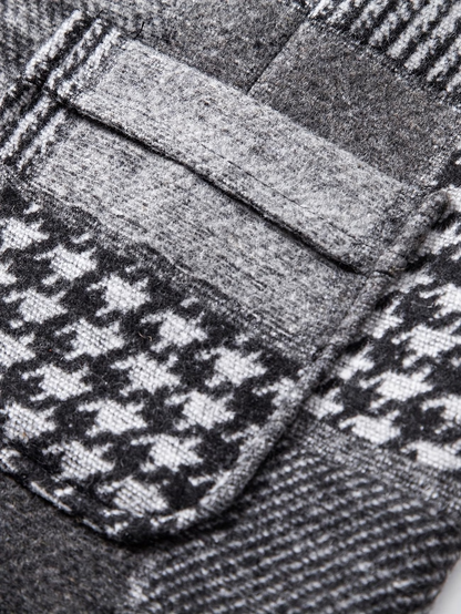 Leo | Patchwork Tweed Waistcoat with Herringbone Pattern