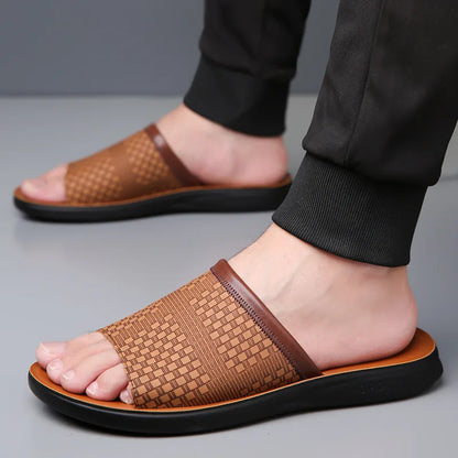 Ravenna Woven Leather Slides