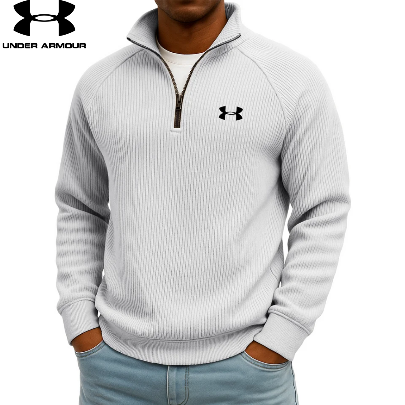 UA™ Ribbed Performance Quarter-Zip Sweatshirt