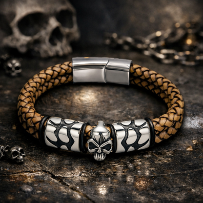 Obsidian Skull Bracelet