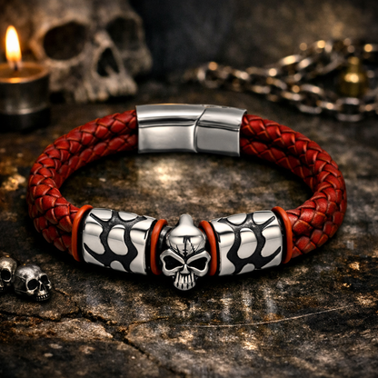 Obsidian Skull Bracelet