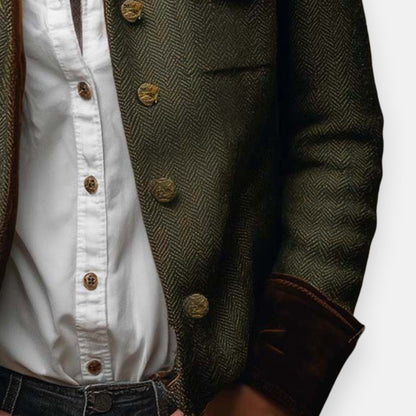 Geraldine – Tweed Jacket with Velvet Details