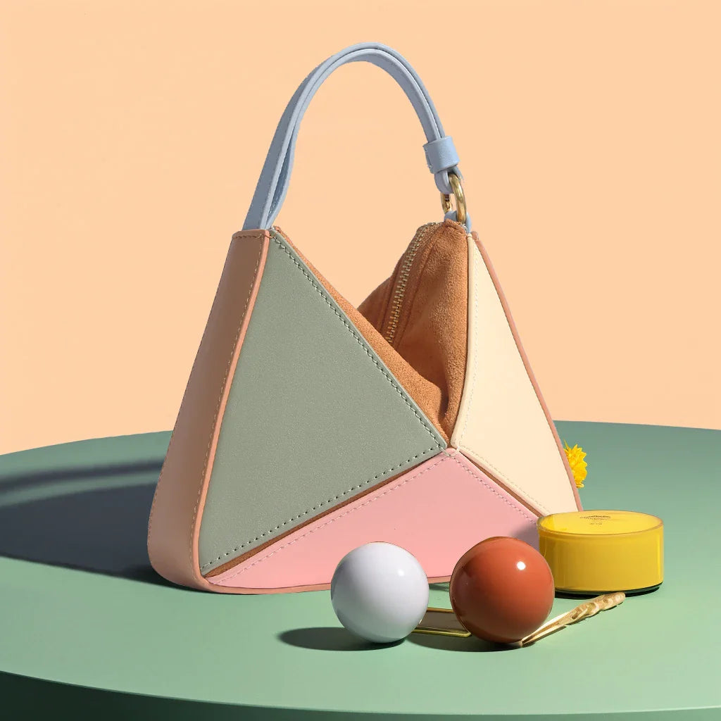 Pyramid Colorblock Handbag