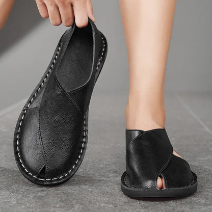 Artisan Crossover Leather Slide Sandal