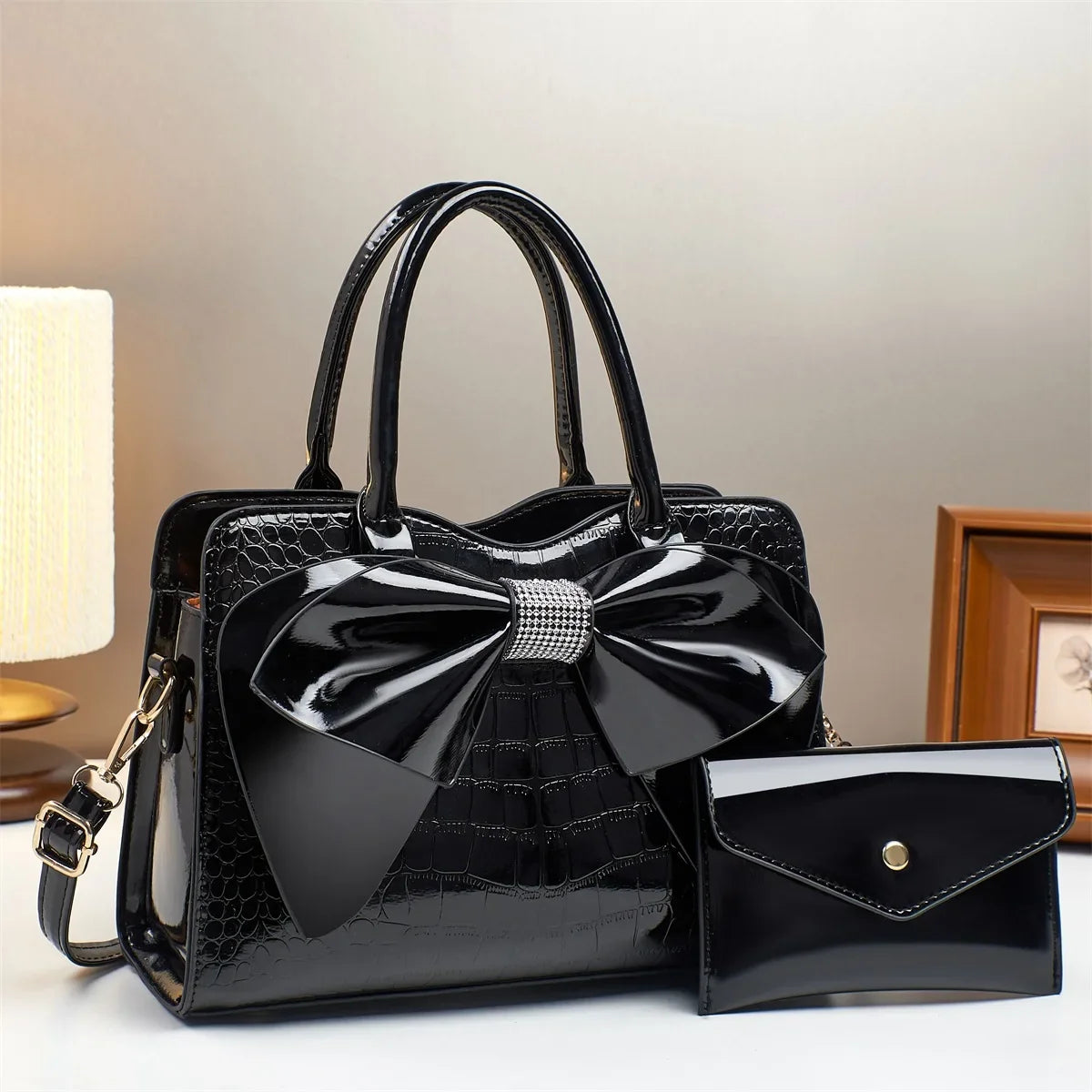 Bow Embellished Handbag
