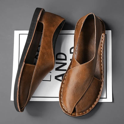 Artisan Crossover Leather Slide Sandal