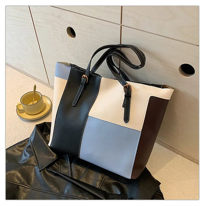 Colorblock Patchwork Tote