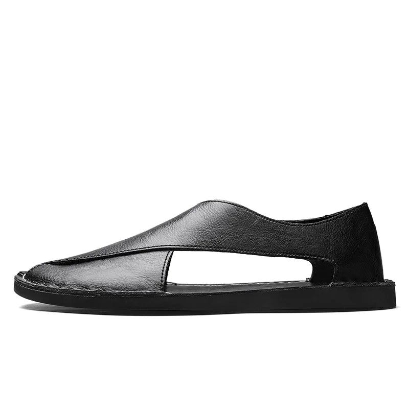 Artisan Crossover Leather Slide Sandal