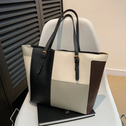 Colorblock Patchwork Tote