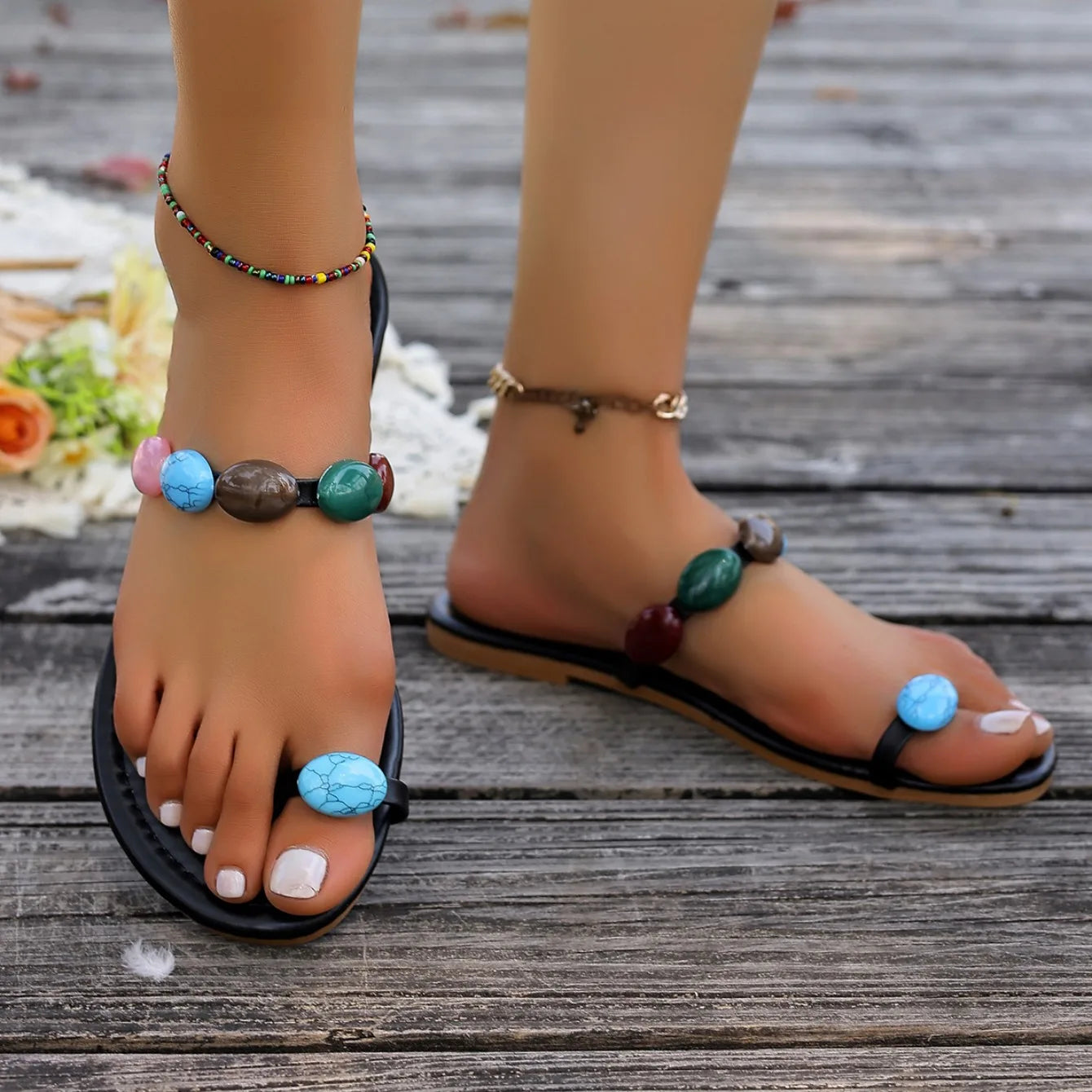 Oceana Gemstone Strap Sandals