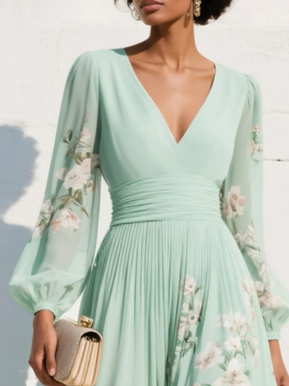 Odelia – Floral Midi Dress with Flowing Silhouette