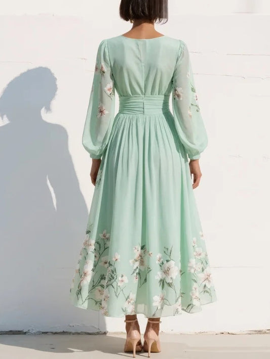 Odelia – Floral Midi Dress with Flowing Silhouette
